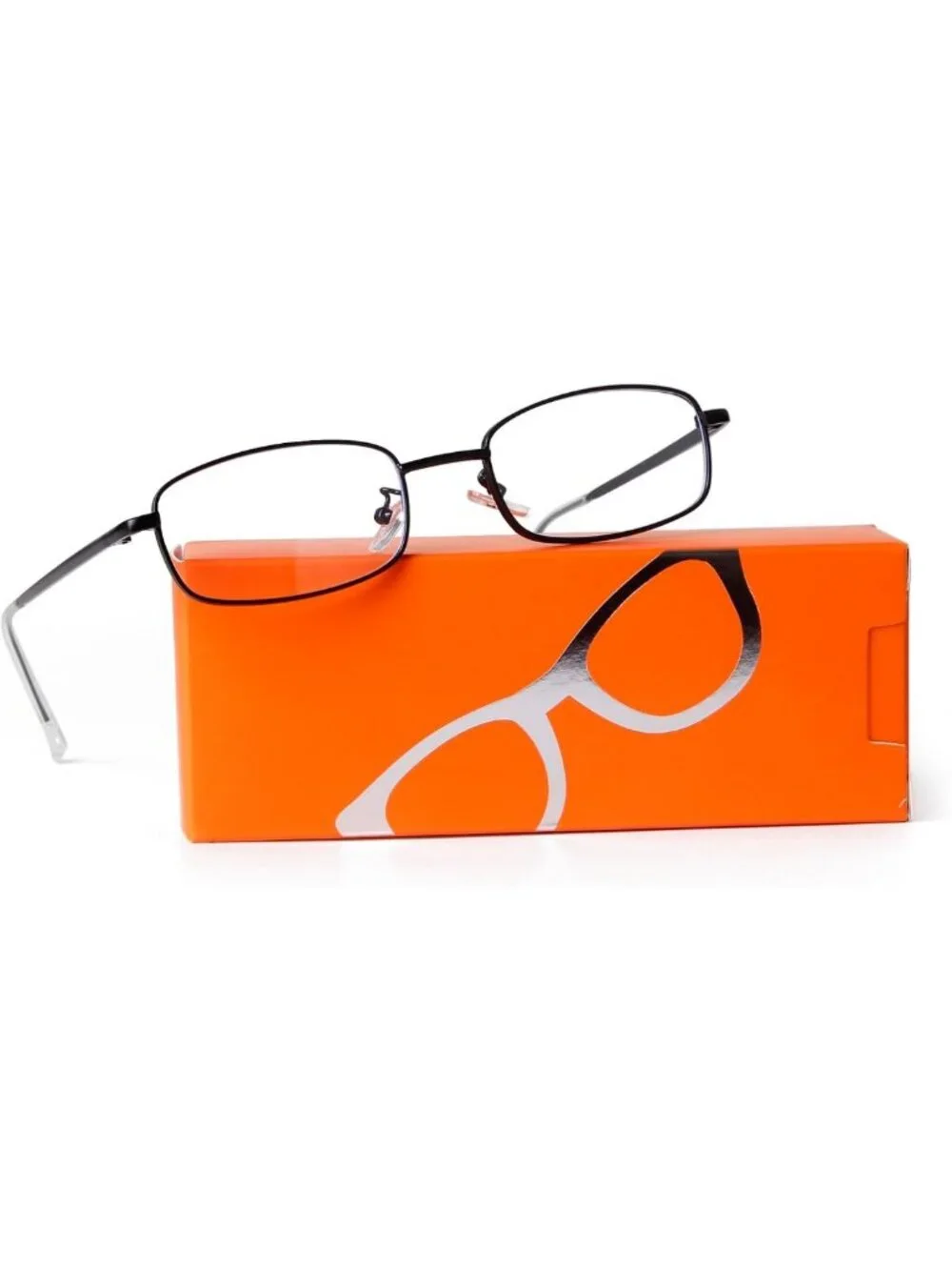 Trendy Y2K Rectangle Blue Light Glasses for Men & Women, Stylish Metal Frames